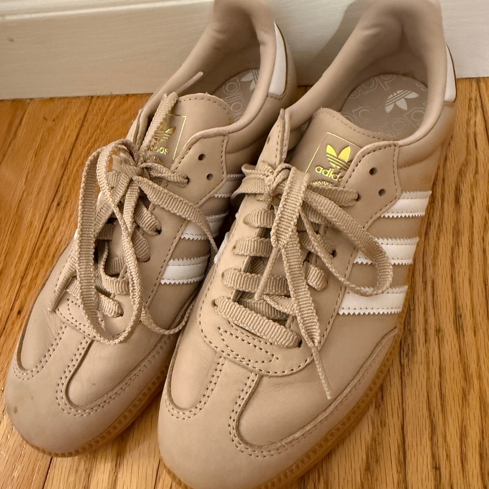 Adidas Samba Tan Sneakers with White Accents